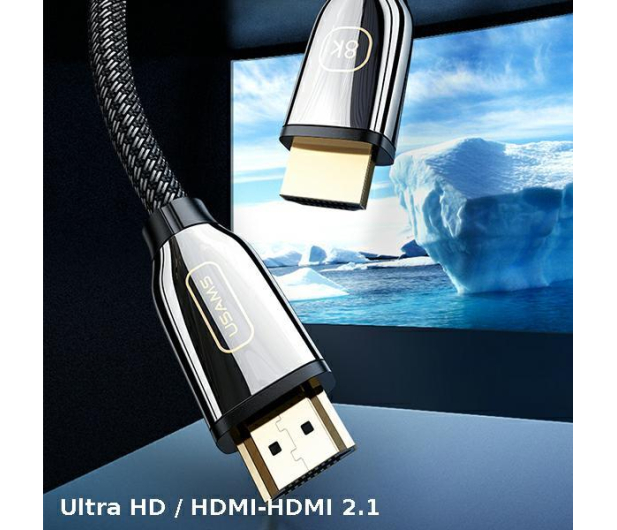 USAMS Kabel HDMI - HDMI 3mUltra HD U67 2,1 8K czarny - 1569078 - zdjęcie 3